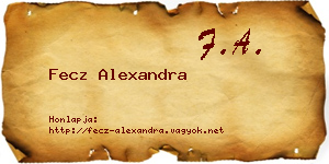 Fecz Alexandra névjegykártya